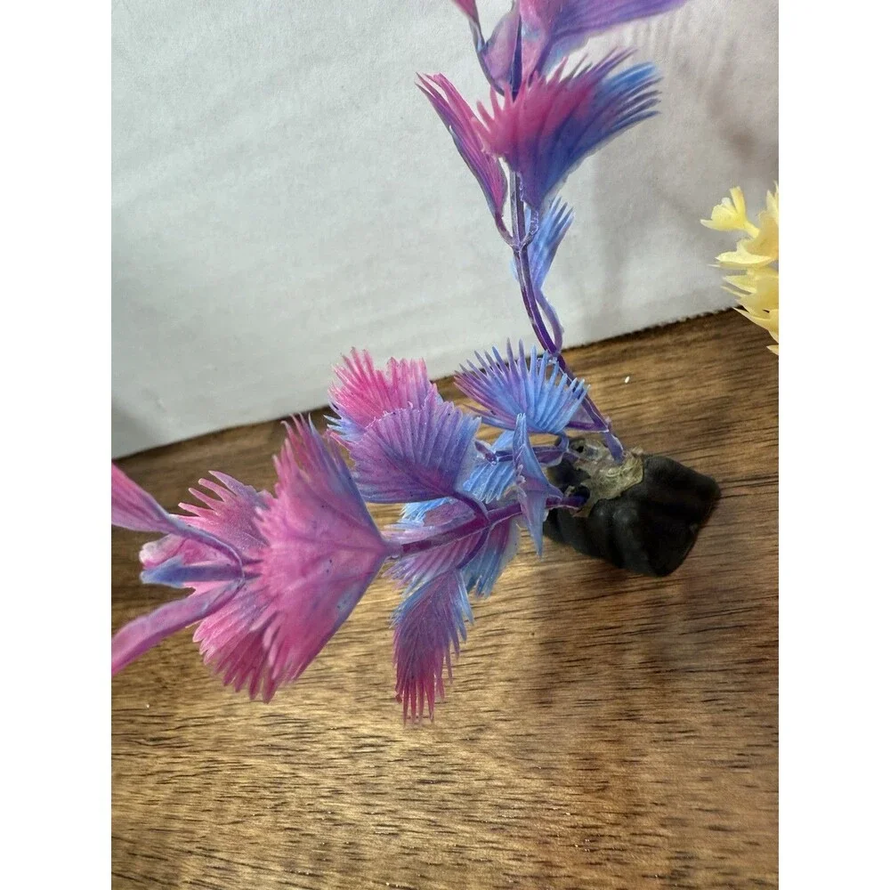 Lot Artificial Aquarium Plastic Plants & Flower Decor, Multicolor, Weighted